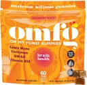 OMFG Mushroom Gummies per il supporto della salute del cervello – Supplemento alla funzione cognitiva di sostegno, Clarity mentale, Focus & Energy W/Lions Mane, Cordyceps, B12, DMAE, Vegan - Raspberry/Peach Flavor (60 Conte)