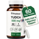 Tudca 500MG di PRISTINE supporto del fegato e sali di bile purificati Supplemento capsule - alimentazione di 60 giorni - Organo estenuante di Gallbladder & Digestion Detox e supplemento di supporto Cleanse - Gluten Free Non OGM