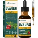 Uva Ursi Bearberry Gocce naturali diuretiche, Urinary Health & Kidney Cleanse Detox Herbal Supplement Support UTI & Water Away, Estratto W/Dandelion Root Cranberry, Alcohol-Free Tincture.2oz