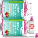 Gummie di calcio ad alto assorbimento, zinco di magnesio di calcio con glicinato di magnesio, potassio, vitamina D3 per le donne e gli uomini - lampone aromatizzato 120 Cts