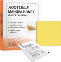 Manuka Honey Wound Care - Vestito in tessitura di miele 2" x 2" Patch per la cura del dolore per la cervella di miele per le abrasioni minori, tagli, lacerazioni, scala e brucia per la guarigione dei feriti, 10 Pcs
