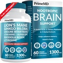 14-in-1 Lions Mane Supplemento capsule - Nootropic Brain Supplemento con Ginkgo Biloba per il supporto del cervello, memoria e messa a fuoco - Alpha GPC, L Theanine & Choline Integratori con 1300mg Per Serving (60 ct)