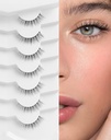 Ciglia naturali Ciglia naturali Ciglia corti Ciglia naturali Look Falso Ciglia scintillanti Ciglia 10mm Piccole ciglia Trucchi K50