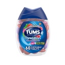 TUMS Chewy Bites Antacid Tablets per Rilievo di bruciore di stomaco masticabile e Rilievo di indigestione acida, Bacche assortite - 60 Conte
