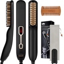 VOVO Beard Straightener Comb Upgrade Professional 2 in 1 Men's Beard raddrizzante capelli raddrizzante portatile Anti-Burn 6 temperatura regolabile con display a LED per casa e viaggio