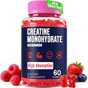 Creatina Monoidrato Gummies per le donne e gli uomini, Taurina & B6, Chewable Creatina Pre Workout Gummies per Max Forza & crescita del muscolo, Energia, Endurance, Creatina per gli uomini e le donne - 1 bottiglia