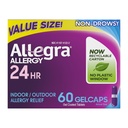 Allegra Adulto 24-ore allergia Rilievo Gelcaps, Non-Drowsy Indoor and Outdoor Allergy Medicine, 180 mg Fexofenadine HCI Antihistamine Pillola, 60-Count