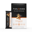 Carburante 4 Sempre Collagen Protein Bars | 14G Protein, Gluten Free, Dairy Free, Senza Stevia o Ingredienti Artificiali Aggiunto, Addolcito con miele | Peanut Butter Oat Flavor (Box of 12)