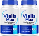 (2 Pack) Vialis Max Pills for Men - Official Vialis Max Premium Male Support Formula for Fast Acting Energy, Endurance and Performance, VialisMax Capsules Advanced Formula, 120 Capsule per 2 Mesi