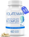 FolateMaxx L-metilfolato + B12 Methylcobalamin & B6 Blend (15mg) - 60 capsule - Active B-Complex con cofattori & Aminoacidi essenziali - Non OGM, Gluten Free, No Fillers