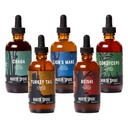 North Spore (5-Pack) Mushroom Tincture Variety Pack, 4 oz Ciascuno | Lion's Mane, Chaga, Cordyceps, Turkey Tail, Reishi | Organic, Vegan, Non OGM | 100% Fruiting Body Extracts