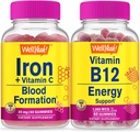 WellYes Iron+Vitamin C + Vitamina B12 1000mcg, Gummies Bundle - Grande degustazione, Integratore di vitamina, Gluten Free, OGM Free, Gomma masticabile