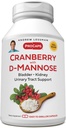 ANDREW LESSMAN Cranberry con D-Mannose - 30 capsule - Supporta la vescica, rene e salute del tratto urinario. Concentrato di mirtillo standardizzato ad alta potenza e D-Mannose. Facile da ingoiare capsule