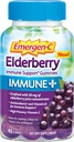 Emergen-C Immune+ Elderberry Gummies, 750 mg di vitamina C con vitamina D, zinco ed elettroliti, Immune Support Supplemento dietetico, Caffeina Free, Gluten Free, Elderberry Flavor - 45 Count
