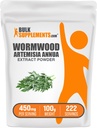 BulkSupplements.com Wormwood Extract Powder - Artemisia Annua Fonte di Sweet Wormwood Leaves, Herbal Supplement - Gluten Free, 450mg per Serving, 100g (3.5 oz) (Pack of 1)
