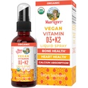 Lo spray organico D3 + K2 di MaryRuth per adulti e bambini per la salute di ossa | vitamina D3 come colecalciferol | vitamina K2 | Immunity | Assorbimento minerale | Salute cardiaca | Vegan | Non-GMO | Gluten Free | 1 Fl Oz