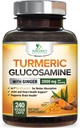 Integratore curcuma curcuma curcuma 2000mg - 95% Curcuminoidi con Glucosamina, Ginger & MSM, BioPerine Pepe Nero per Migliore Assorbimento, Supporto congiunto Vegano della natura, Non OGM, Bottigliato negli Stati Uniti - 240 Capsule