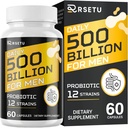 Probiotici per gli uomini, 500 miliardi di CFU & 12 Strains Mens Probiotico con mirtillo currico, Goji, Gut Salute per gli uomini, per la salute digestiva, Gut, Bloating & Gas, Immune, Supporto per l'energia, fornitura di 30 giorni