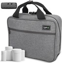 Kaddy grande borsa di medicina, sicuro, imbottito, scatola dell'organizzatore di pillole, caso per bottiglie di medicina o integratori; stoccaggio; toilette; 3 Digit Lock, grigio