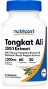 Nutricost Tongkat Ali 1.000mg 60 capsule - con Tribulus Terrestris e BioPerine, Capsula Vegetariana, Non OGM, Gluten Free, Estratto Potente