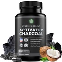 Pure Coconut Activated Charcoal Capsules - 180 Pillole Charcoal, Aiuta con Denti Whitening, Bloating e Body Cleansing. Non-OGM - Senza glutine, Vegan