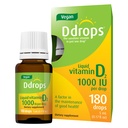 Ddrops Vegan 1000 IU 180 Gocce - Vitamina giornaliera D Liquido - Supporta Bone Salute e Sistema immunitario. Senza grandi capsule, senza riserve, non OGM, Allergy-Friendly
