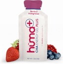 Huma Plus (Double Electrolytes) - Chia Energy Gel, Berries & Pomegranate, 24 Gel - Stomach Friendly, Real Food Energy Gel