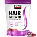 Acceleratore di crescita dei capelli del fattore di forza Cuciture morbide, Vitamine di crescita dei capelli per le donne e gli uomini con la Lustriva clinicamente studiata e la biotina, Promuove Thicker, Fuller, capelli più forti, bacche miste, 60