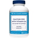 Calcium (Carbonate) 1200mg – Minerale Essenziale per Sani Bones & Teeth, 100% Valore Giornaliero – Aggiunto la vitamina D 400IU per aiutare nell'assorbimento (120 Softgels) da The Vitamin Shoppe
