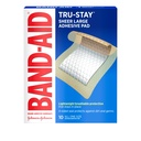 Adhesive Pad Tru-Stay, Sterile Sheer Bandages for First Aid & Wound Care, Pad Covers & Protects Minor Cuts, Scrapes & Burns, Lightweight, Large Size, 10 Count