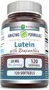 Amazing Formulas Lutein 20 mg con Zeaxanthin 800 mcg | Softgels Supplement | Non-GMO | Gluten Free | Made in USA (120 Count)