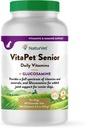 NaturVet –VitaPet Senior Daily Vitamins for Senior Dogs – Plus Glucosamine – Full Spectrum of Vitamins & Minerals – Migliorato con Glucosamine per il supporto misto Aggiunto – 60 Time Release Tablet