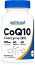 Nutricost CoQ10 200mg, 60 Capsule Vegetariani, 60 Serve - Alta Assorbimento, Vegetariano, Non OGM, Coenzima Q10