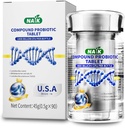 NAIK Probiotics 1800 Billion CFU - 10 Strains + Prebiotici Organici - Immune, Digestivo & Salute Gut - Supporta costipazione occasionale, Diarrea, Gas & Bloating - per le donne & uomini - 45ct