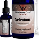 Integratore di selenio liquido WellnessOne - Gocce liquide di selenio ionizzate 70 mcg - Antiossidante, Cardiovascolare e Immune Supporto - USA Tested, Vegan, Non-GMO, Gluten Free, Unflavored - 1.67 fl oz