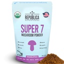 La Republica Superfood Super 7 polvere di estratto di funghi, comprende Mane del leone, Reishi, Chaga, Cordyceps, Shiitake, Maitake e Tail della Turchia (8 oz)