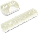 2 Pack (Weekly & Daily), 2 volte al giorno (AM/PM) + 7-Day Pill Organizer, Vitamin Planner, Large Capacity Pill Box Set, Travel Pill Case for Medicine/Vitamins/Fish Oils/Supplements, Bianco