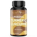 Supplemento 2200 mg di curcuma terapeutica con estratto di pepe nero 15 mg per l'assorbimento elevato e la funzione congiunta, 60 softgel per adulti