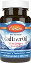 Carlson - Cod Liver Oil Minis, 280 mg Omega-3s + Vitamine A e D3, Norwegian, Wild Caught, Sostenibilmente Sourced, 100 Mini Softgels