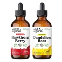 Tintura di bacche di biancospino naturale 4 fl oz & Dandelion Root Tincture 4 fl oz
