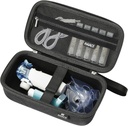 Custodia rigida RAIACE per macchina portatile inalatore portatile Nebulizzatore, Asthma Inhaler Travel Bag. Tasca in rete incorporata per medicina e accessori. (solo caso) - Nero