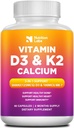 Vitamina D3 K2 5000 IU Supplemento con Calcio, Multivitaminici Supporta la salute immunitaria, le ossa forti, i denti e le funzioni cardiache con Bioperine Black Pepper Fruit Extract 60 Count (Pack of 1)