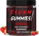 Gummie di fragole di creatina dolce,Monohydrate Per Serving, Senza Zucchero o Colori artificiali,Low-Calorie, Vegan & Halal, Blue Raspberry Flavor(150 Conte)