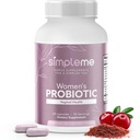Probiotici semplici donne con prebiotici, mirtillo - Probiotici vaginali per le donne - Per bilanciamento del pH, UTI, Salute vaginale, Gut Flora - Complesso di integratori Probiotici per le donne - 60 capsule