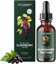 Betterbrand BetterLungs Elderberry Tincture Integratore alimentare - Tutto Natural Sugar-Free Non OGM Vegetariano per Supporto Immune invernale (30 giorni)