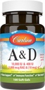 Carlson - A & D, 10000 IU (3000 mcg RAE) Vitamina A, 400 IU (10 mcg) Vitamina D3, Vision Support, Skin Health, 100 Soft Gel