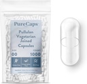 PureCaps USA - Empty Vegetarian Vegan Pullulan Pillole Capsule Dimensioni 00 |1.000 Pillole Adeguate| Clear| Non-OGM Certified | SLS, Gluten, Preservative Free