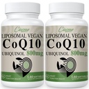Liposomal CoQ10 800mg Ubiquinol Softgel, Max Absorption Ubiquinol Coenzyme Q10, Ubiquinol CoQ10 Supplemento per Antiossidante, Funzione cardiaca e produzione di energia, CoQ10 puro 800mg, 120 Vegan Softgels