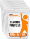 BulkSupplements.com Polvere di glicina - integratori di glicina, supplemento di aminoacidi - non aromatizzato e senza glutine, 3g per porzione, 1kg (pacchetto di 5) (11 lbs)