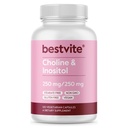 BESTVITE Choline Inositol 500mg (120 capsule vegetariane) - No Stearates - No Fillers - No Dicalcium Phosphate - Vegan - Non OGM - Gluten Free